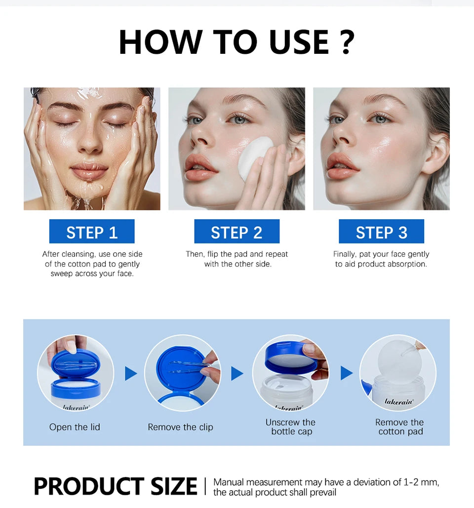 Hydrating Toner Pad and Peptide Facial Serum Skincare Set