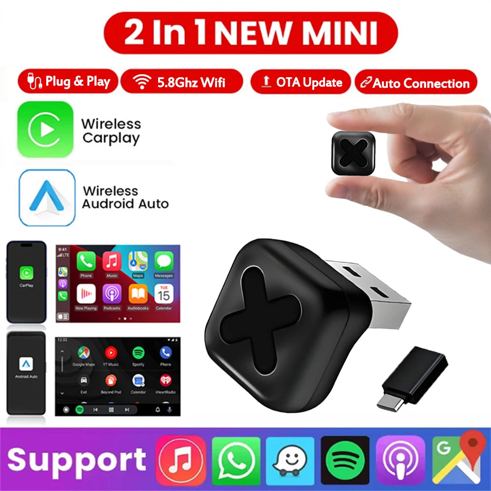 Wireless CarPlay and Android Auto USB Adapter - 1