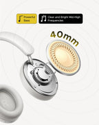 Wireless Bluetooth 5.4 Over-Ear Headphones with 80H Playtime