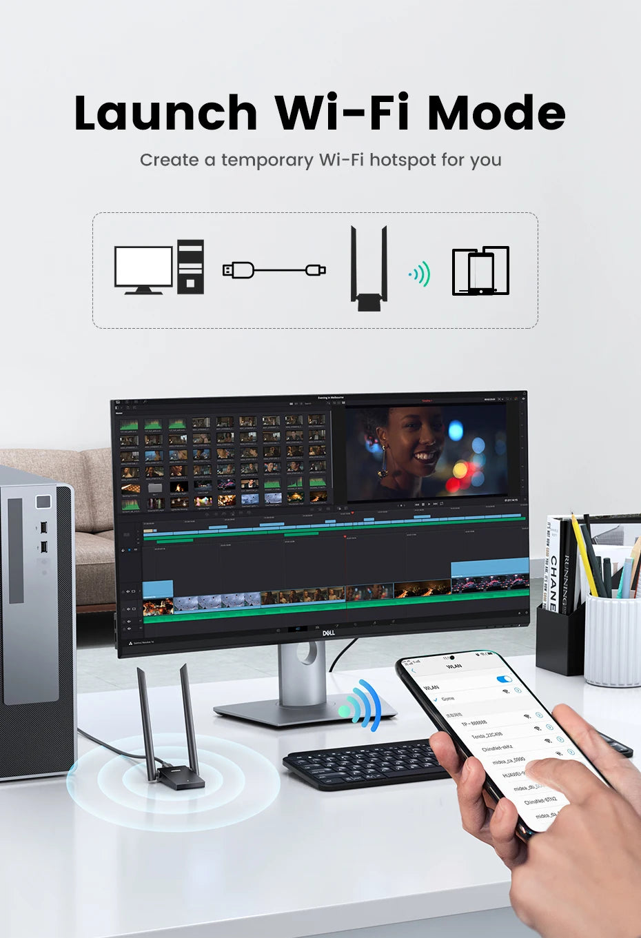 AX1800 Wi-Fi 6 USB 3.0 Dual-Band Wireless Adapter for PC and Laptop