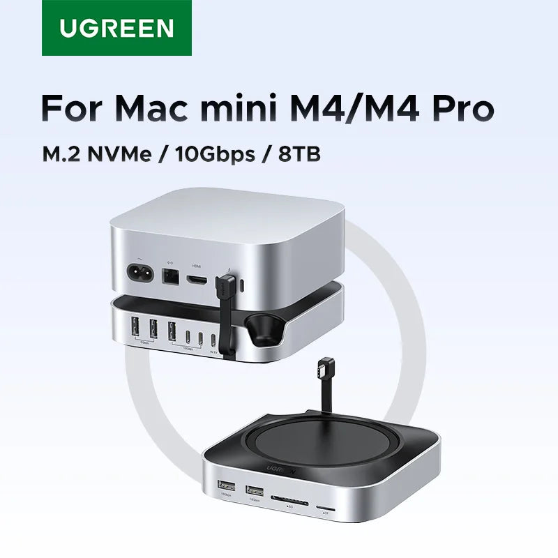 11-in-1 Docking Station with NVMe SSD Enclosure for Mac Mini