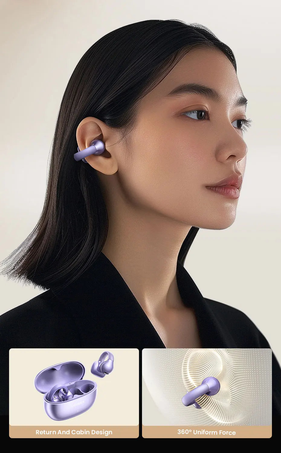 Open-Ear Bluetooth Clip-On Wireless Sports Earbuds