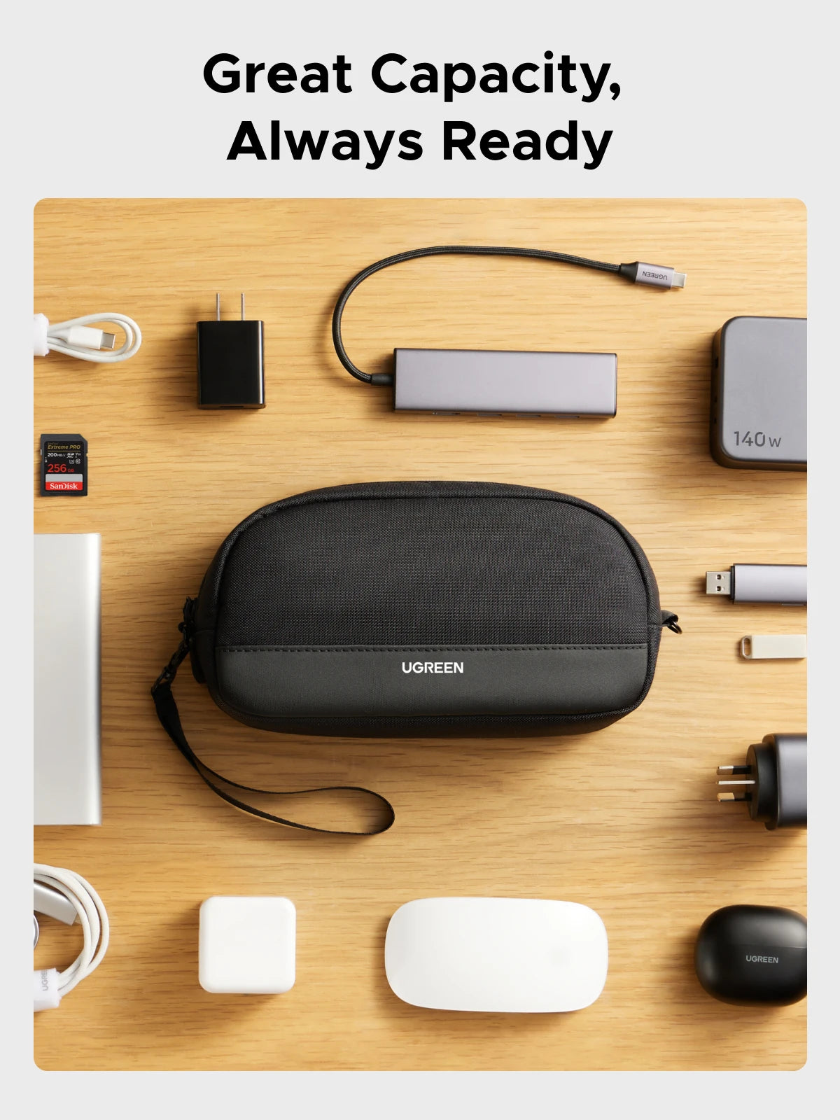 Portable Electronics Travel Organizer Case