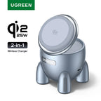 2-in-1 Qi2 Magnetic Wireless Charger for Phones and Earbuds