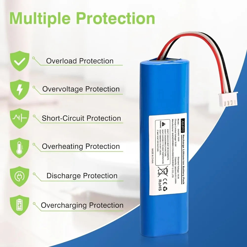 Replacement 6800mAh Battery for Deebot Ozmo Robot Vacuums