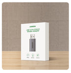 USB to 3.5mm External Sound Card Audio Adapter
