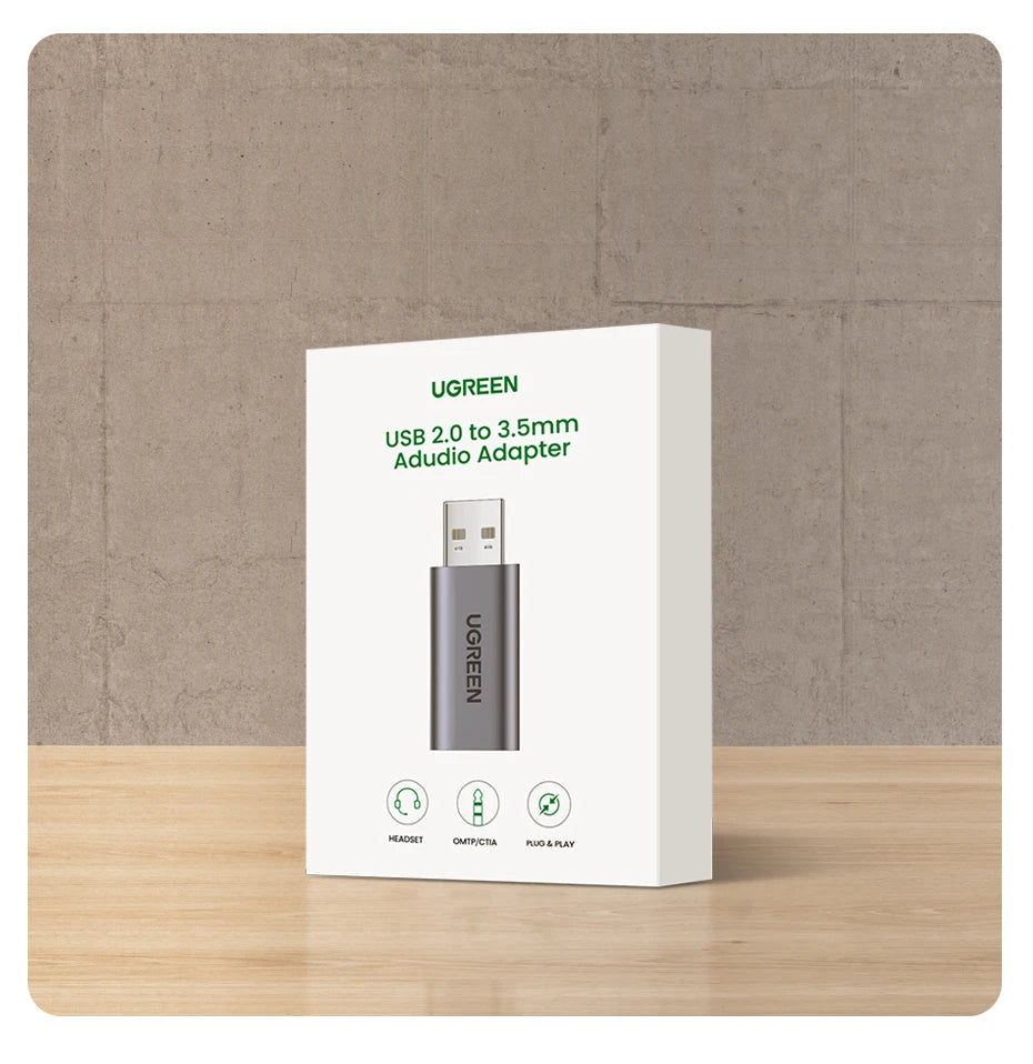 USB to 3.5mm External Sound Card Audio Adapter
