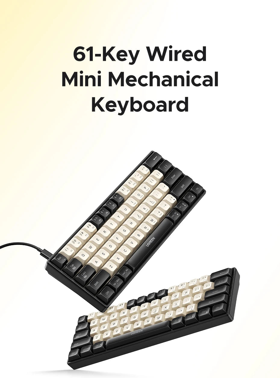 61-Key Compact Wired Mechanical Gaming Keyboard