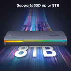 20Gbps M.2 NVMe and SATA SSD Enclosure with RGB Lighting