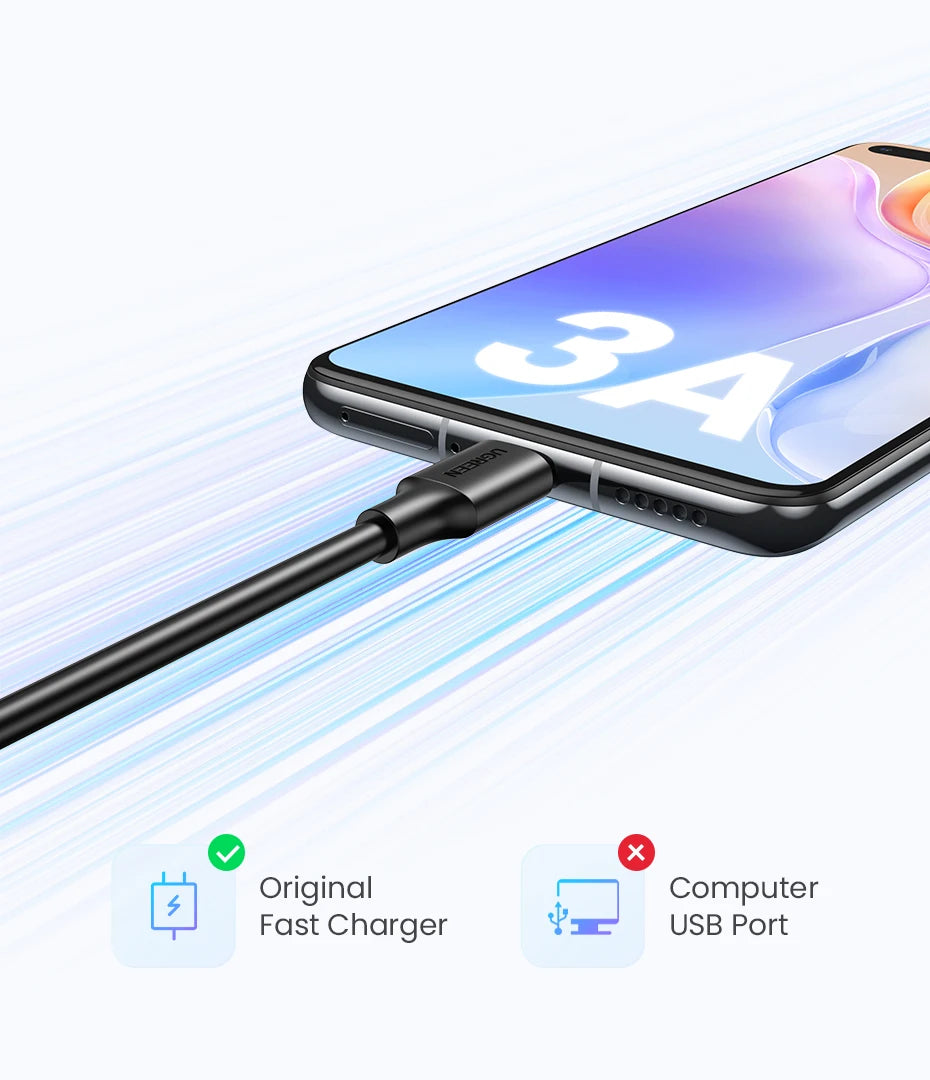 USB-A to USB-C 3A Fast Charging and Data Sync Cable