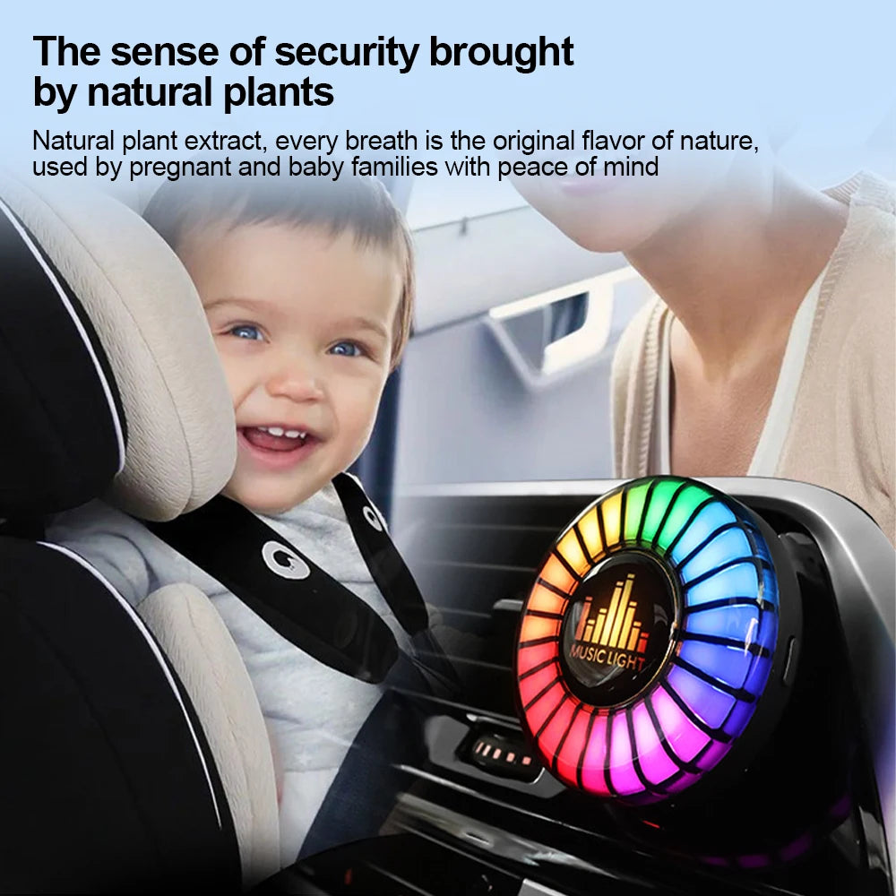 Car Air Vent Fragrance Diffuser with RGB Music Rhythm LED Light