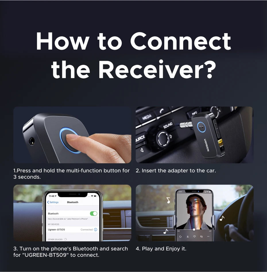 Wireless Bluetooth 5.3 Audio Receiver with Hi-Res LDAC for Speakers