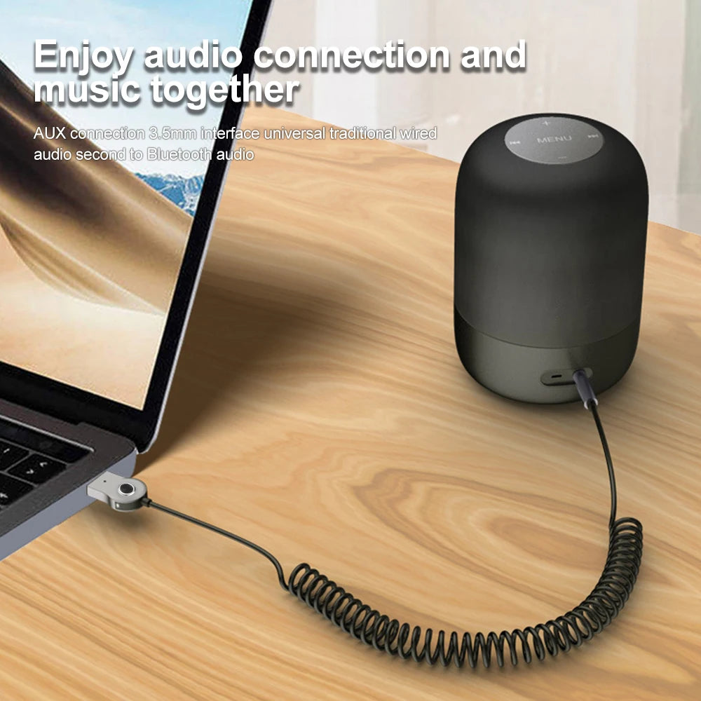 Bluetooth 5.0 USB to 3.5mm Aux Audio Receiver Transmitter Car Kit