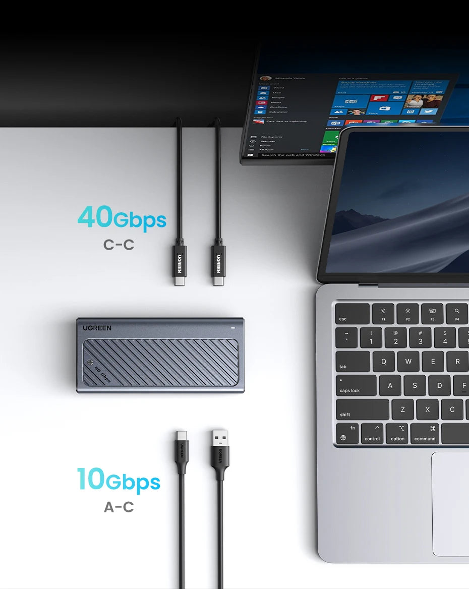 40Gbps USB4 M.2 NVMe SSD Enclosure with Cooling Fan