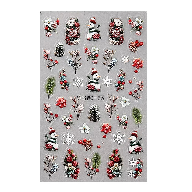 Christmas Cartoon Nail Art Stickers - 12
