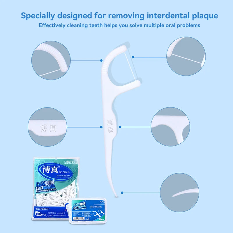 Portable Disposable Dental Floss Picks with Storage Case