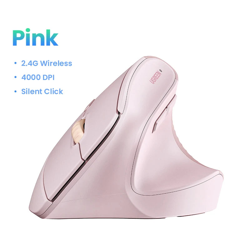 Ergonomic Vertical Wireless Mouse with Bluetooth and 2.4G