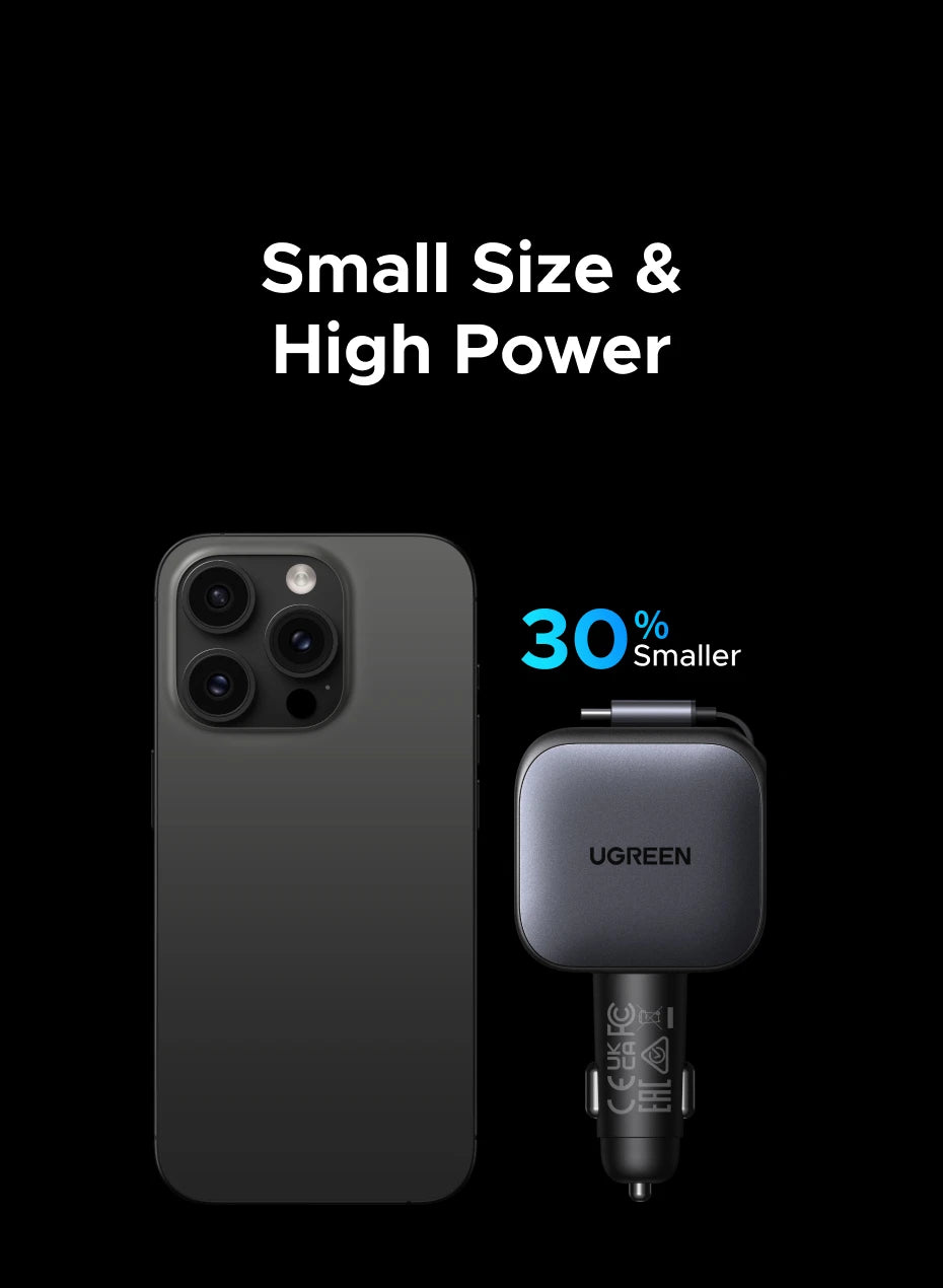 145W Fast Car Charger with 3 USB-C and 1 USB-A Ports
