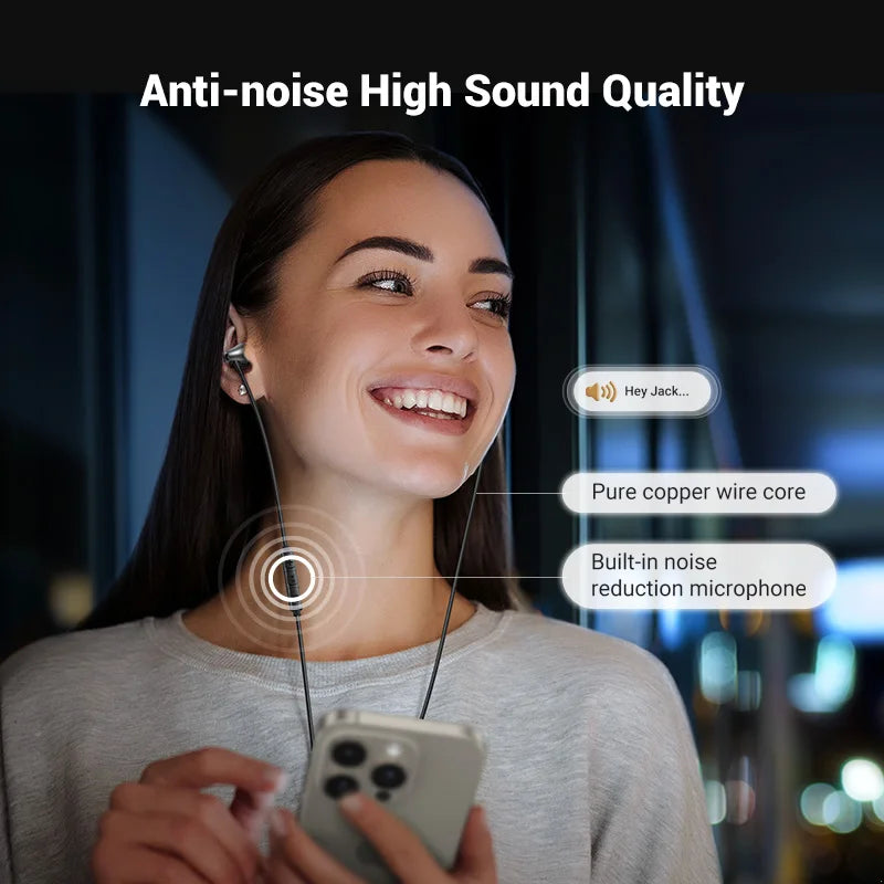 Wired In-Ear Headphones with Microphone and Volume Control