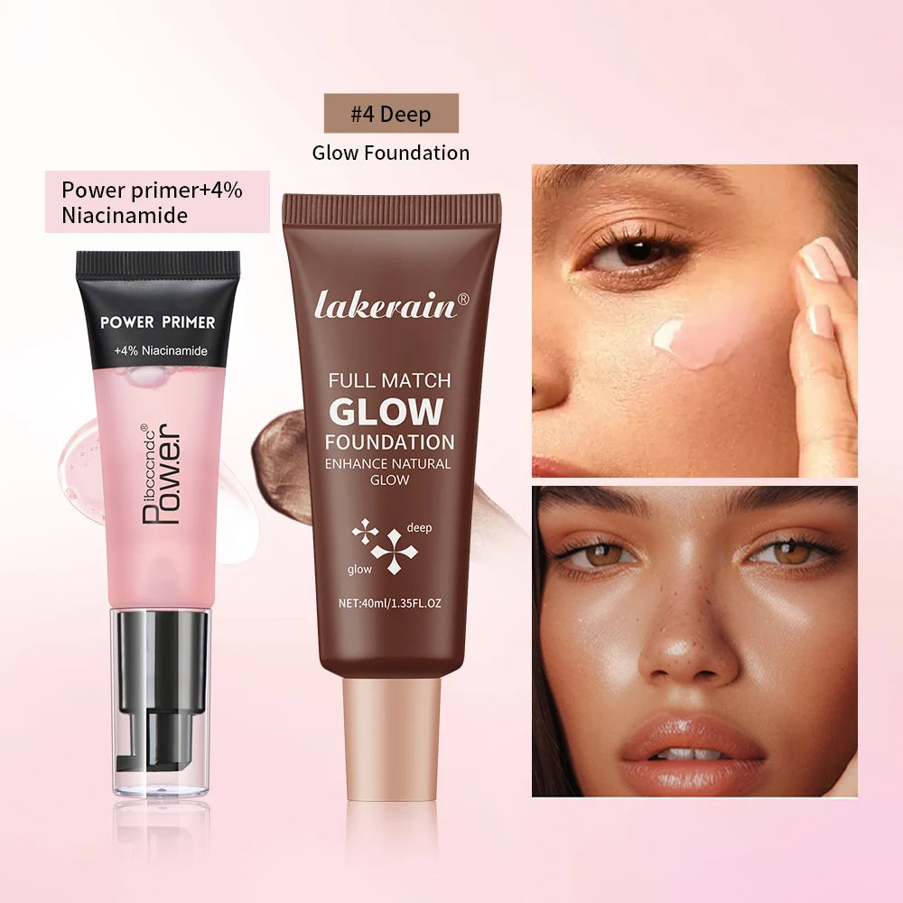 Hydrating Primer and Glow Foundation Makeup Set - 6