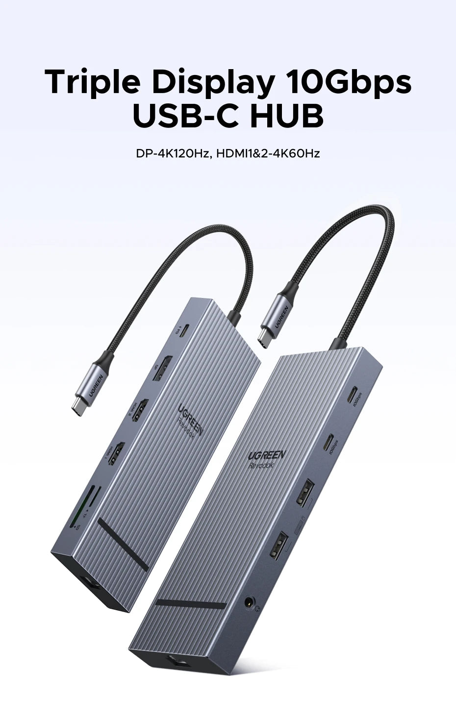 12-in-1 USB-C Triple Display Docking Station 4K 120Hz