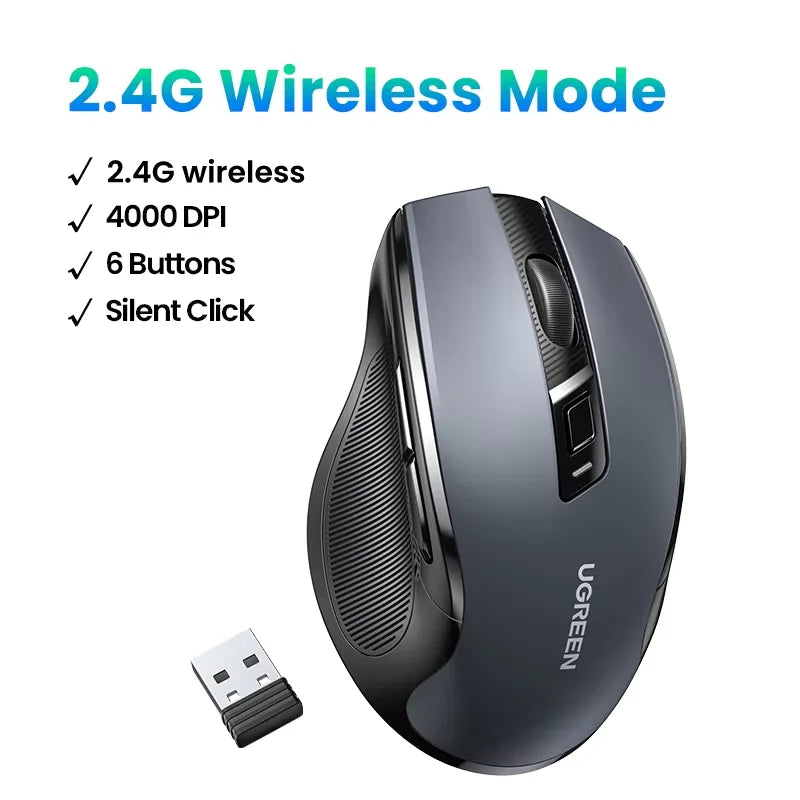 Ergonomic Dual-Mode Bluetooth 5.0 & 2.4G Silent Wireless Mouse