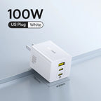 100W GaN Fast Charger with 3-Port USB-C and USB-A