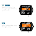 Digital Engine Tachometer and Hour Meter Gauge for Spark Ignition Engines
