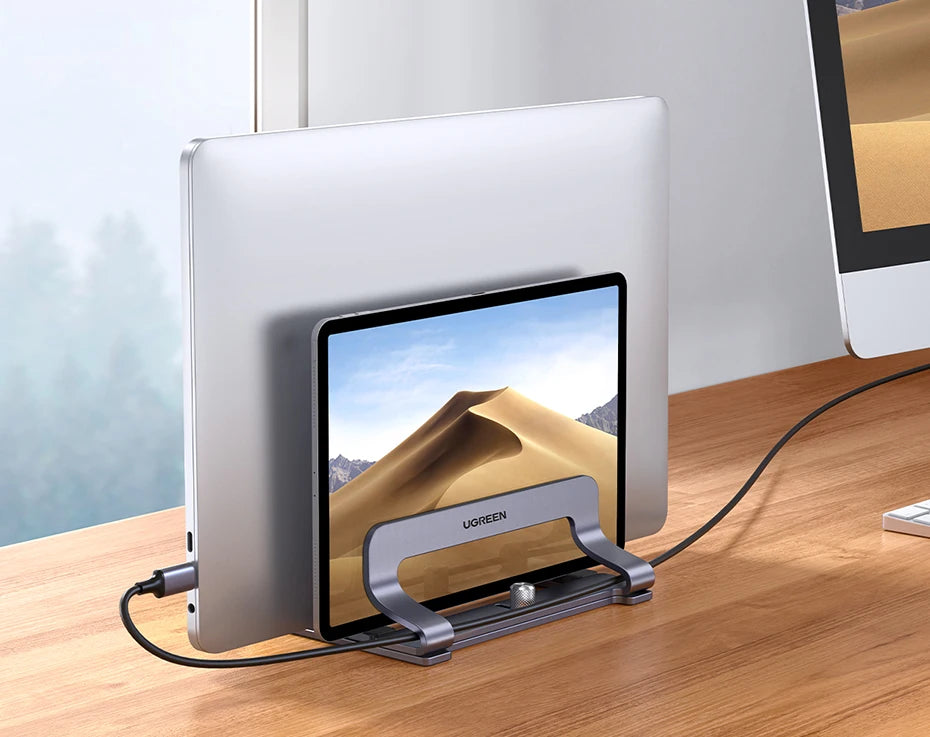 Adjustable Dual Slot Vertical Laptop Stand