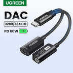 USB-C to 3.5mm Headphone Adapter with 60W PD Fast Charging