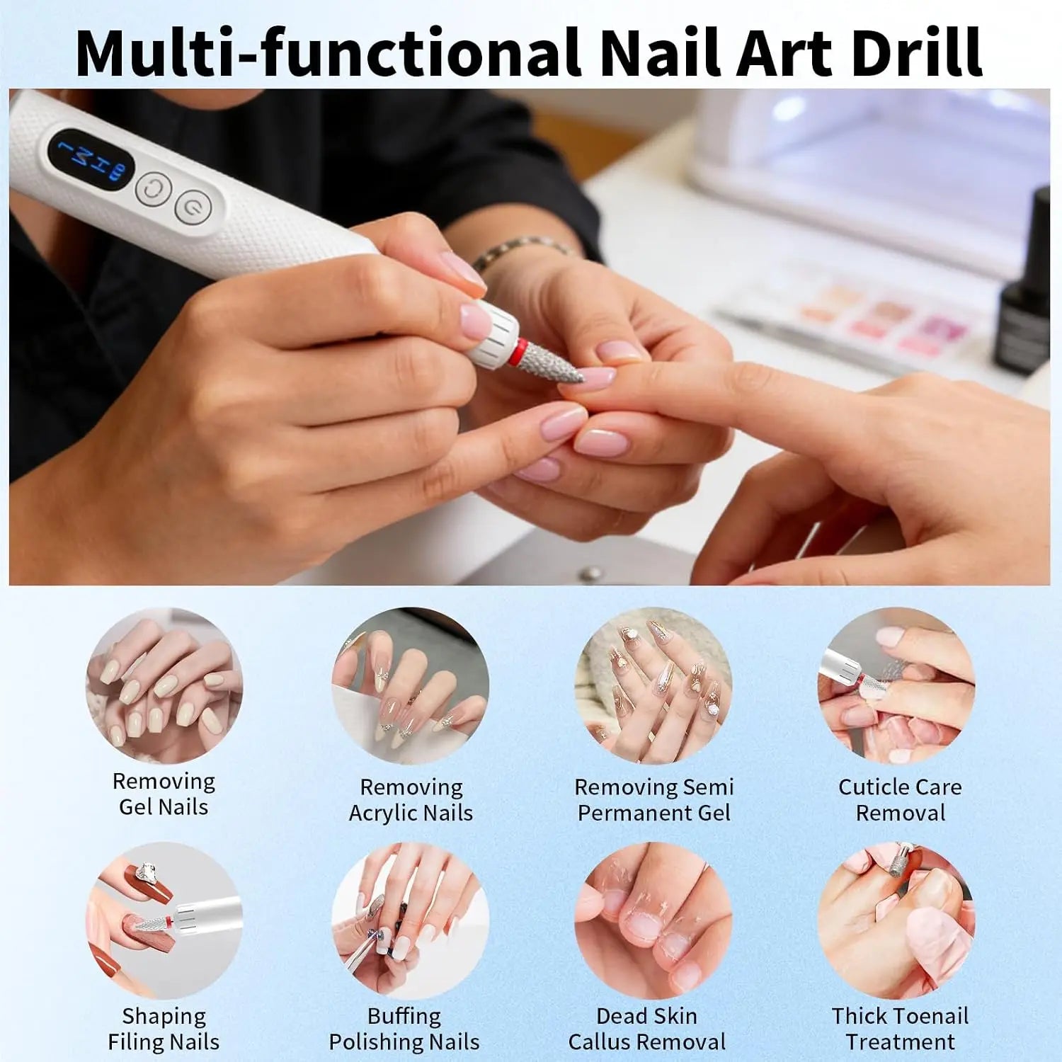 Cordless Electric Nail Drill Set for Manicure and Pedicure - 3