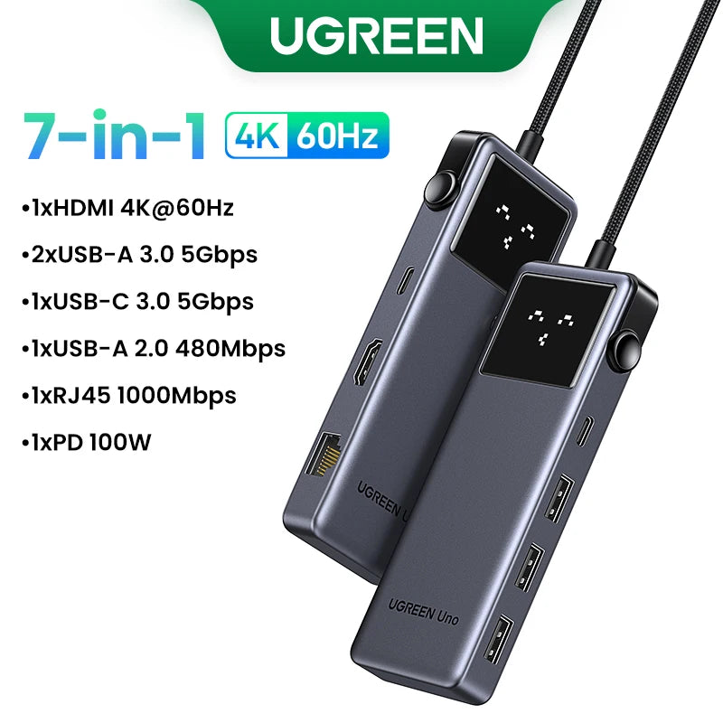6-in-1 USB-C Hub with 4K 60Hz HDMI and 10Gbps Data Transfer