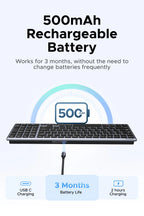 Dual-Mode Bluetooth 5.0 Wireless Keyboard for Laptop and Desktop