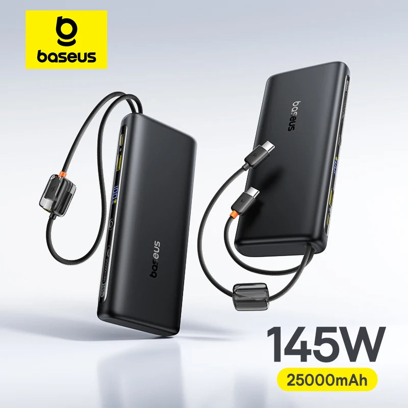 145W Fast Charging 25000mAh Power Bank with Built-in Cables - 1