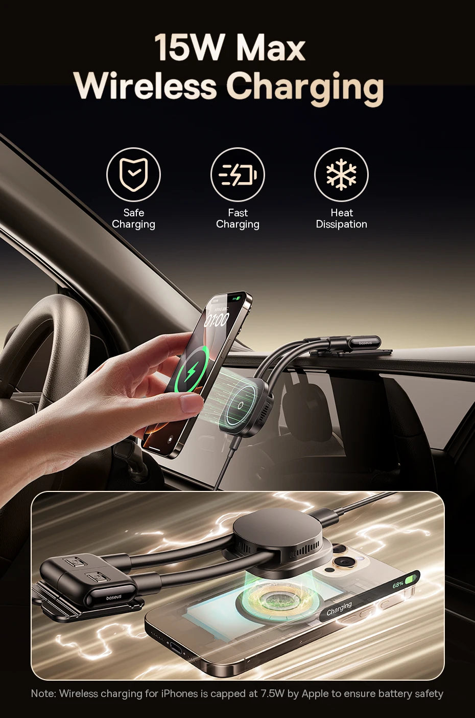 Magnetic Foldable Car Phone Holder for Dashboard