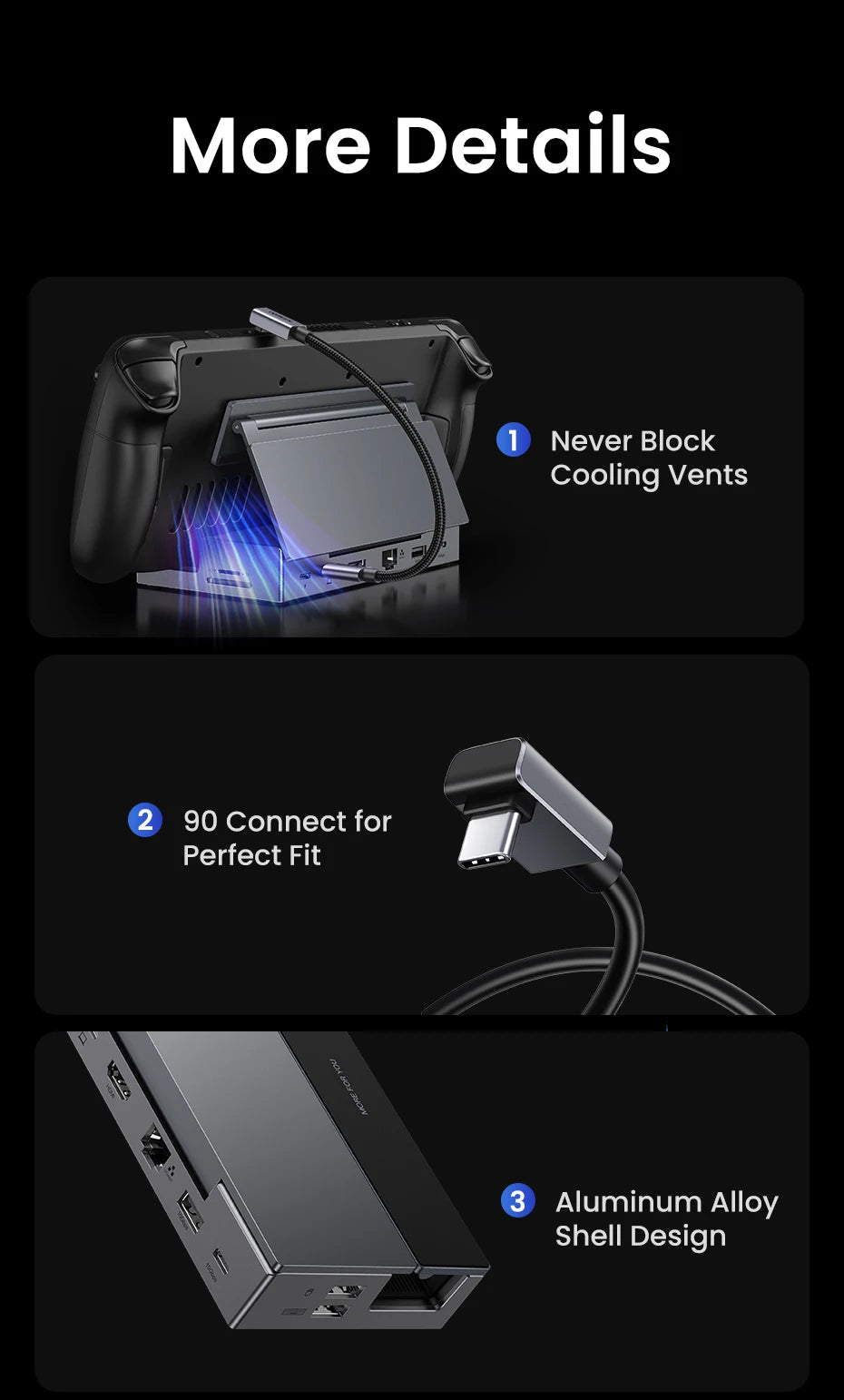 9-in-1 USB-C Gaming Docking Station with 4K HDMI and Stand