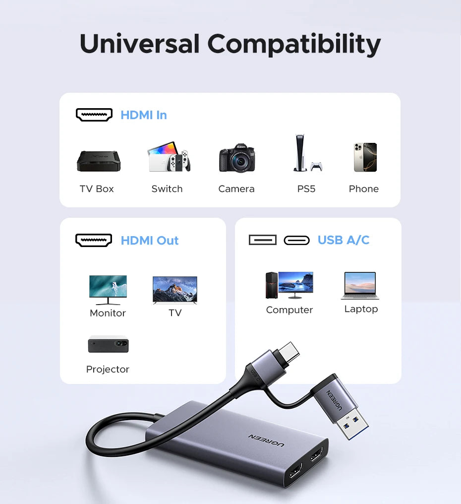 HDMI Video Capture Card with 4K Loop-out for Live Streaming