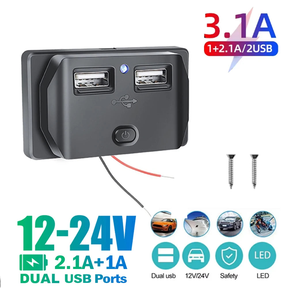 3 or 4 Port USB PD and QC3.0 Fast Charging Socket with LED Display