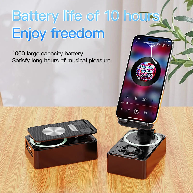 3-in-1 Foldable Phone Stand with Bluetooth Speaker & Power Bank