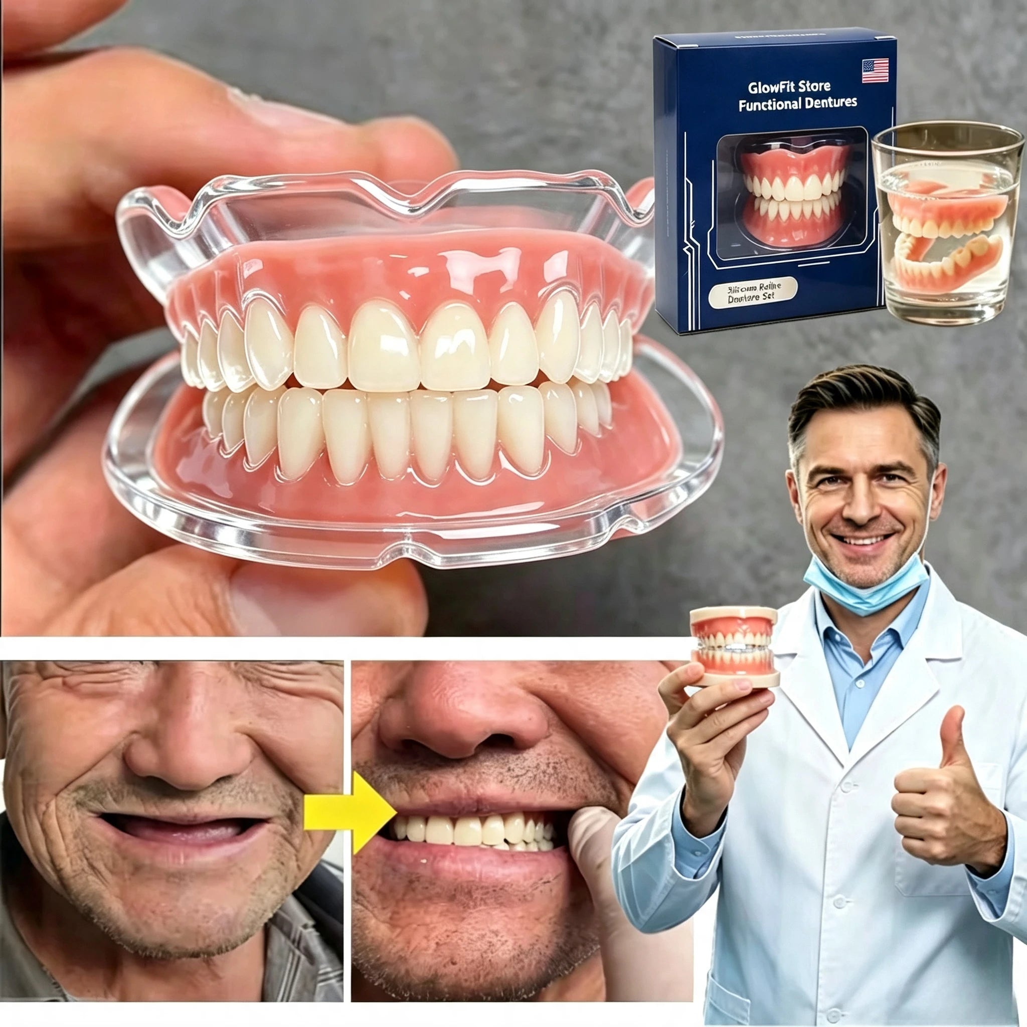 Instant Smile Cosmetic Dentures for Full Mouth - 2