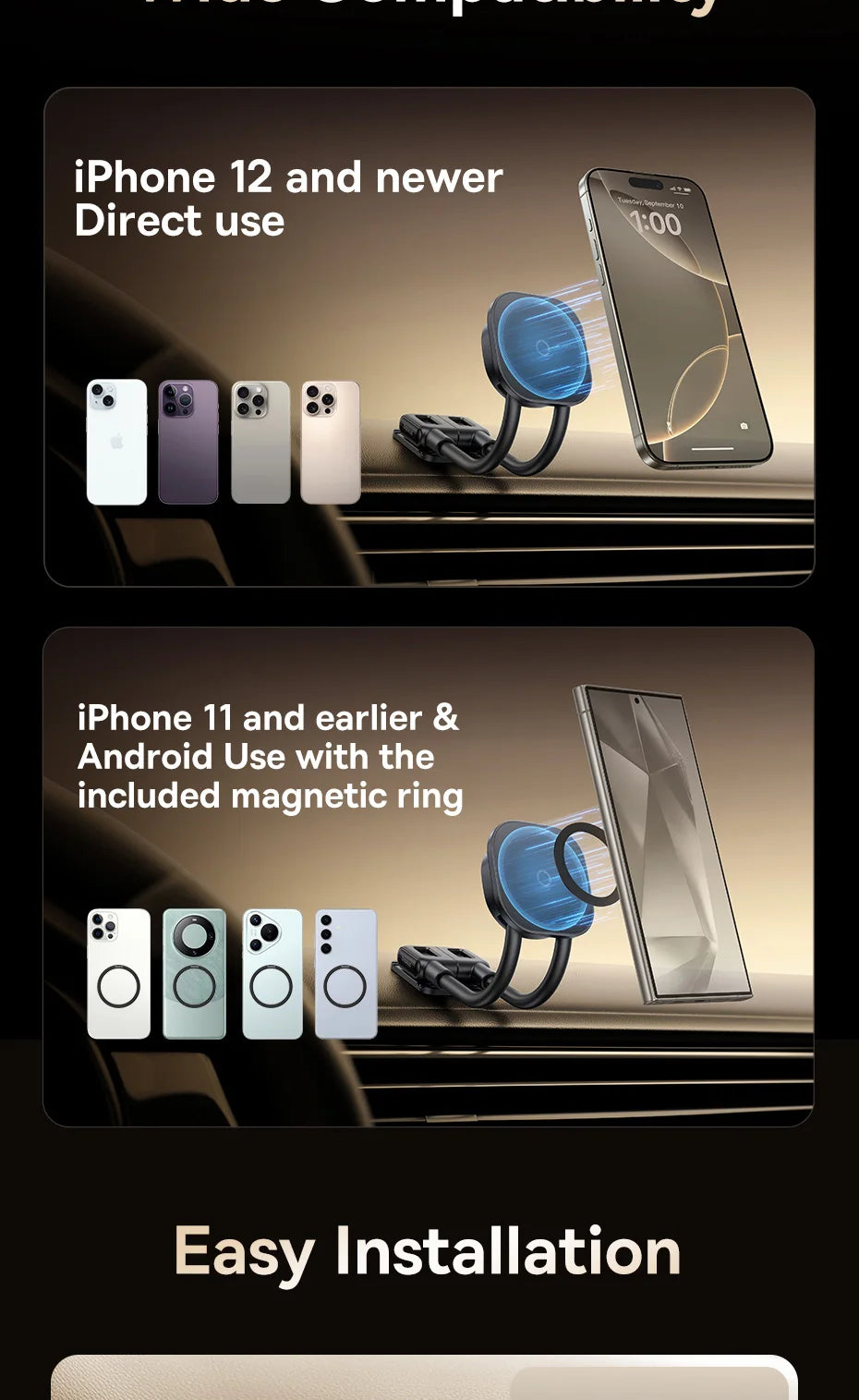 Magnetic Foldable Car Phone Holder for Dashboard - 15
