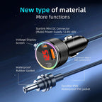 3M 12V 24V Car Power Adapter for Starlink Mini with USB PD QC Charger