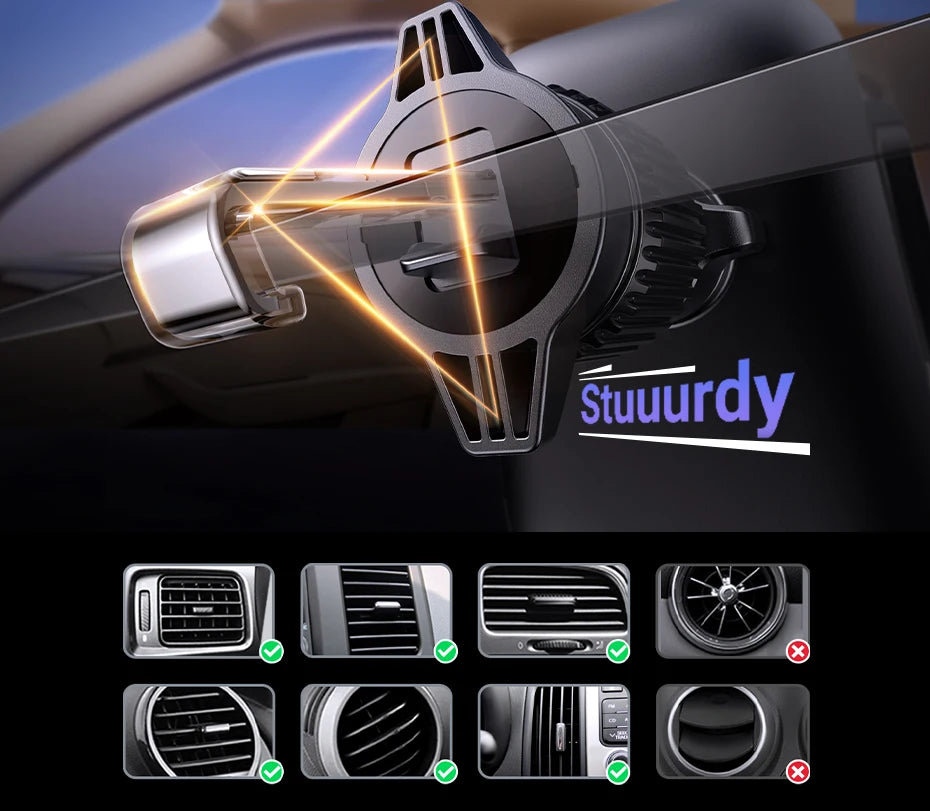3-in-1 Magnetic Car Phone Mount for Dashboard and Air Vent