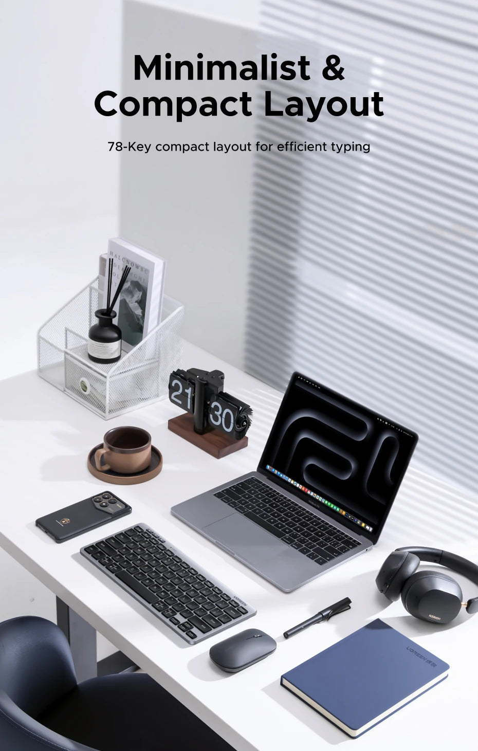 Dual-Mode Bluetooth 5.3 & 2.4G Slim Wireless Keyboard