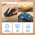 Ergonomic Bluetooth 5.2 & 2.4G Wireless Mouse with 4000DPI