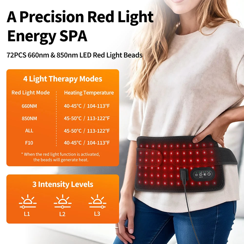 Red Light Therapy Infrared Heating Wrap for Full Body Pain Relief - 9