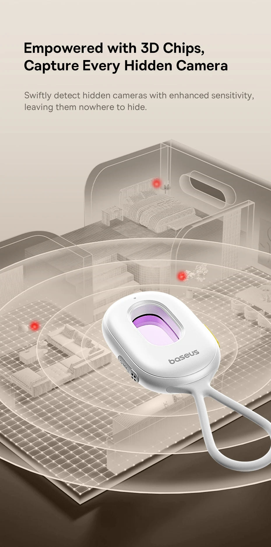 Portable Infrared Hidden Camera Detector and Security Alarm - 10