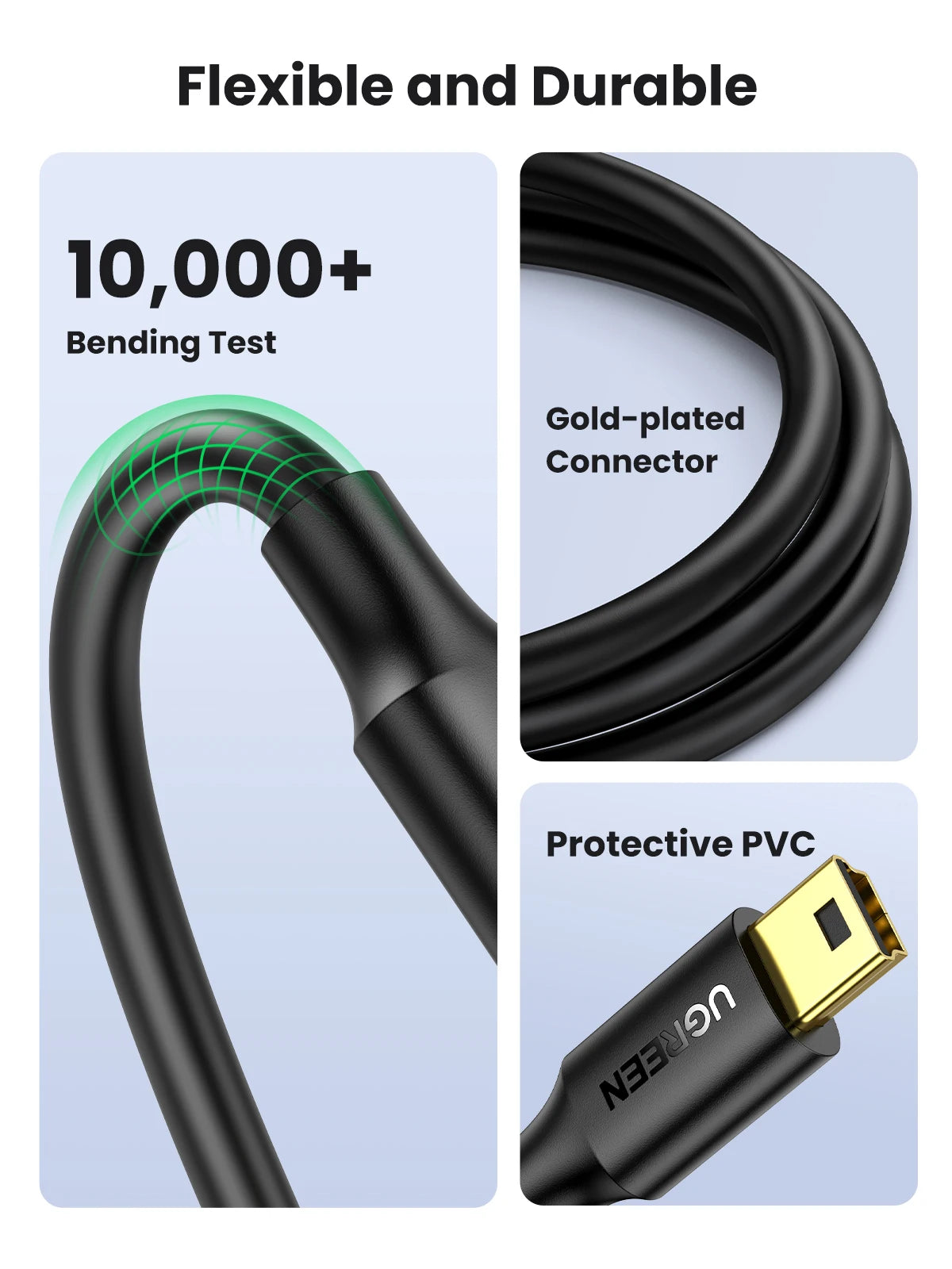 Mini USB to USB Fast Data Transfer and Charging Cable - 5