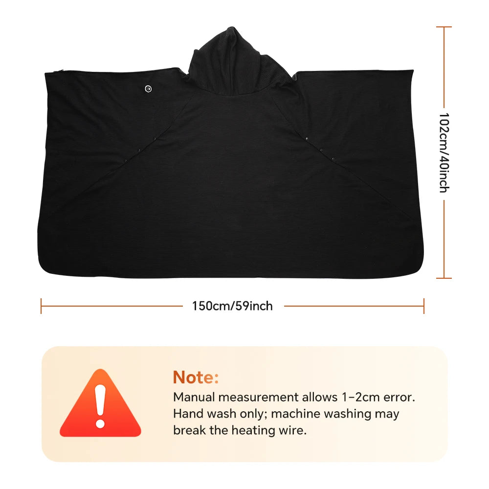 Wearable USB Graphene Heated Hooded Shawl