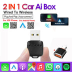 2-in-1 Wired to Wireless CarPlay and Android Auto Adapter Dongle